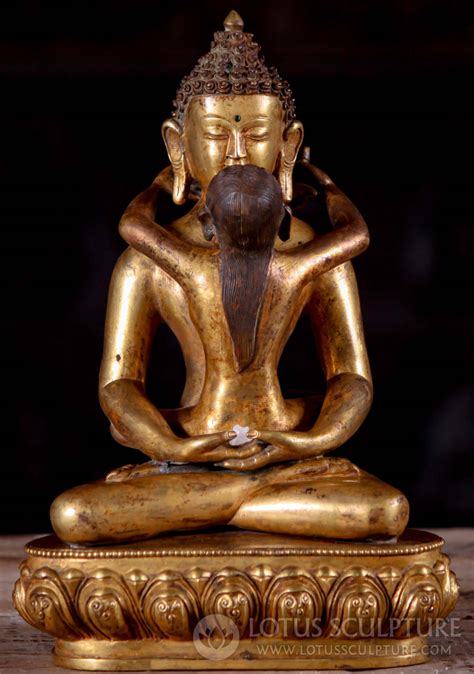 Copper Yab Yum Buddha Shakti Statue Hand Made Patan Nepal Tantric