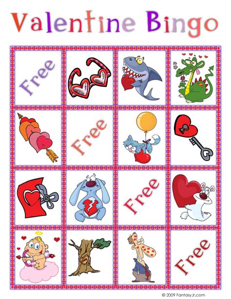 Valentine Bingo Printable Cards