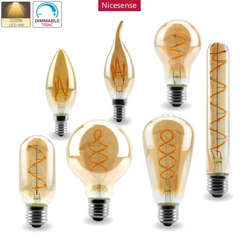 W Dimmable Led Vintage Lamp E E Warm Yellow Retro Led Spiral