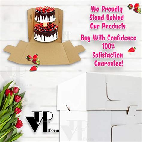 15 Pack Tall Cake Boxes With Window For Tier Cakes 10x10x8 Inches