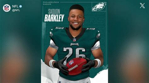 First Look At Running Back Saquon Barkley In Philadelphia Eagles