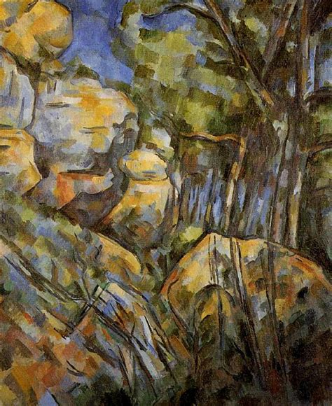 Rocks Near The Caves Below The Chateau Noir Paul Cezanne Wikiart