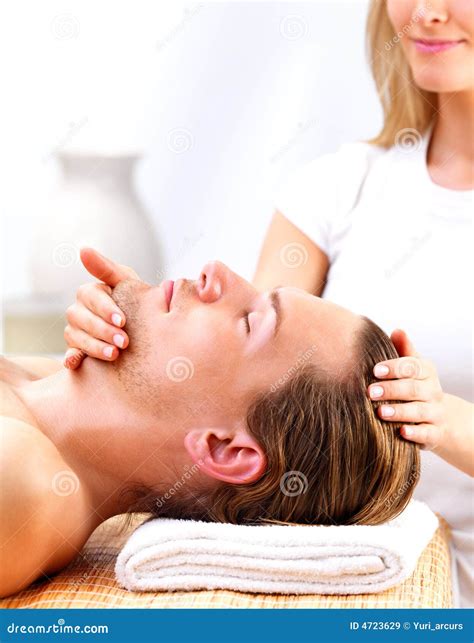 Royalty Free Stock Images Portrait Of Handsome Man Getting Massage Image 4723629