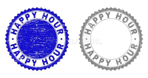 Grunge Happy Birthday Textured Round Rosette Stamp Stock Vector