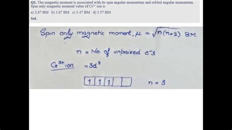 The Magnetic Moment Is Associated With Its Spin Angular Momentum And Orbital Angular Momentum