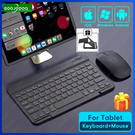 GOOJODOQ【Free Gift Phone Stand】10 Inch Wireless Bluetooth Keyboard ...