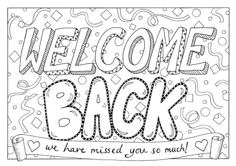 Welcome Back Coloring Cards Coloring Pages