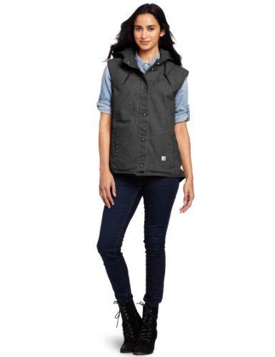 Carhartt Womens Sandstone Berkley Vestcoal Closeoutx Smallregular Check Out The Image