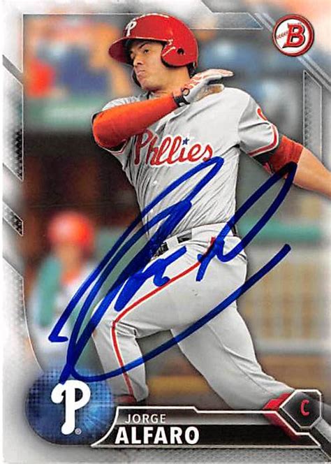 Jorge Alfaro Autographed Baseball Card Philadelphia Phillies Catcher