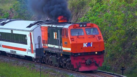 The Train Rajabasa Let Out A Big Fire Rejosari Stasion Sumatra YouTube