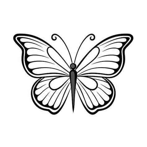 Premium Photo Butterfly Outline With Linear Flat Details Coloring Page