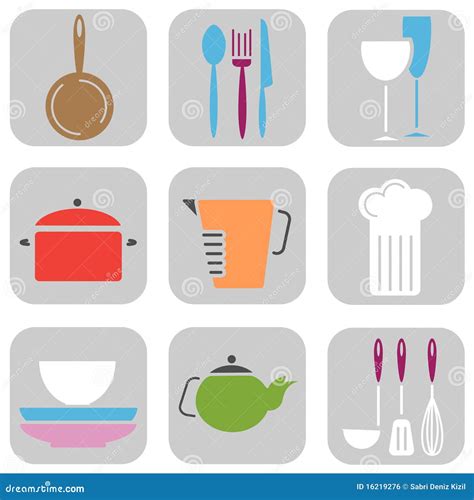 Kitchen Tool Icons Stock Vector Illustration Of Kitchen 16219276