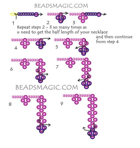 Free Pattern For Necklace Wild Berry Beads Magic Seed Bead Tutorial Beading Patterns Bead