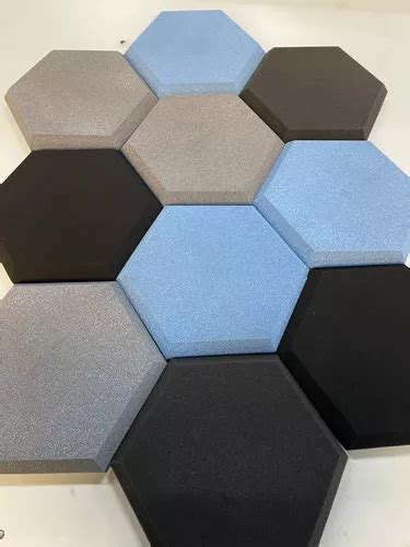 Espuma Ac Stica Hexagonal Cmx Cm Lisa C Placas Cores