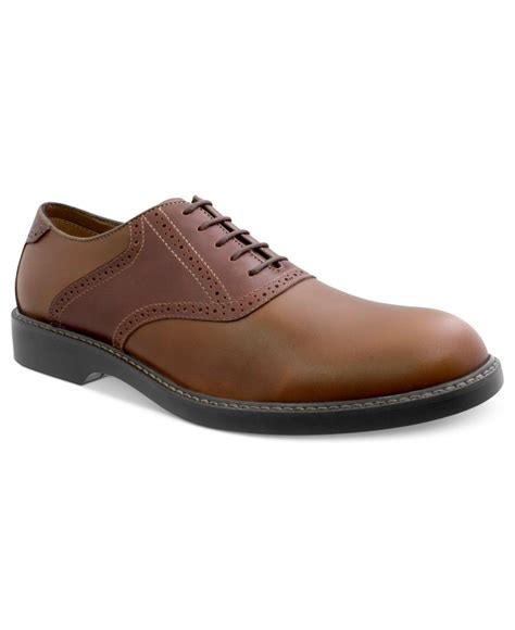 Lyst G H Bass And Co Bass Pomona Plain Toe Saddle Lace Up Shoes In Brown For Men