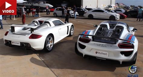 Past Vs Present Porsche Carrera Gt Takes On 918 Spyder Carscoops