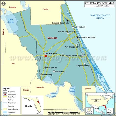 Volusia County Map Florida In 2021 County Map Volusia County County