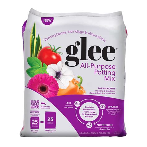 Glee All Purpose Potting Mix With Hydrafiber Compressed Soil Expands