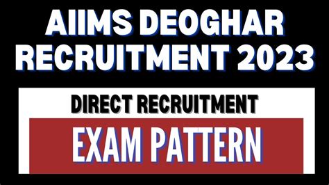 Aiims Deoghar Recruitment Exam Pattern Books For All Posts