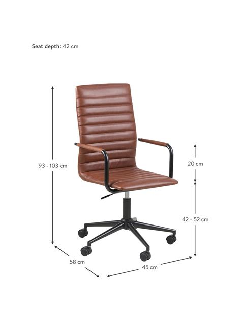 Silla de oficina de cuero sintético Winslow altura regulable Westwing