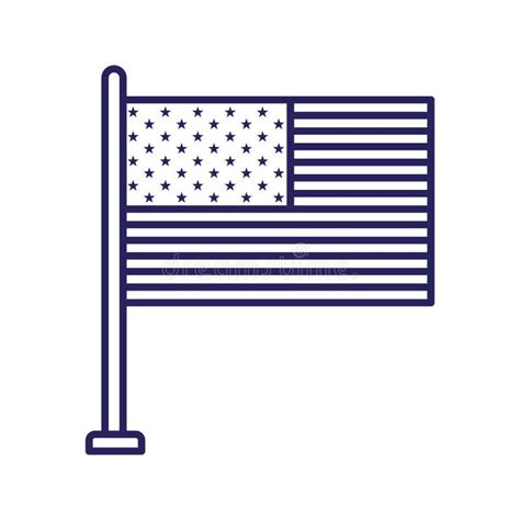 Isolated Usa Flag Line Style Icon Vector Design Stock Vector