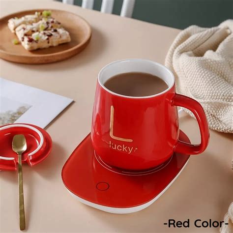 Lucky Coffee Cup And Saucer With Automatic Heating Pad Electric