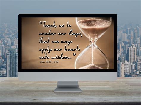 Digital Screensaver Hourglass Sand Timer Psalms 10 12 Quote Desktop Laptop Background Instant