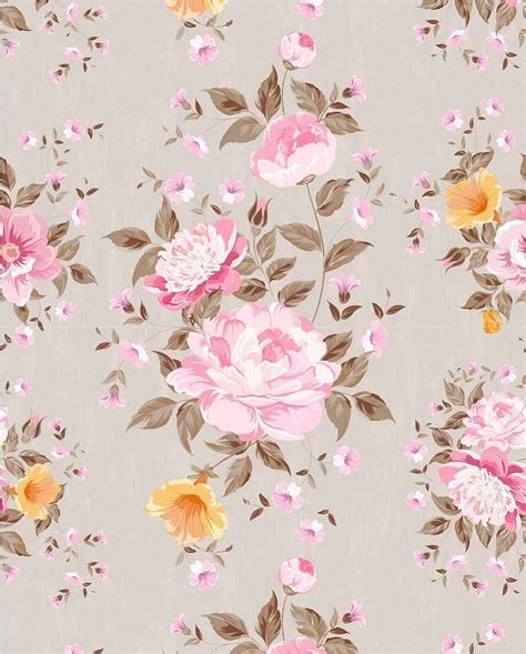 Papel De Parede Floral Flores Rosa E Fundo Marrom Renovando Em Um