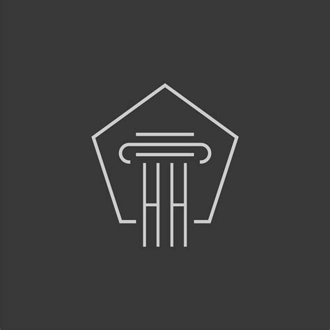 initial monogram hh  monoline pillar logo design  vector