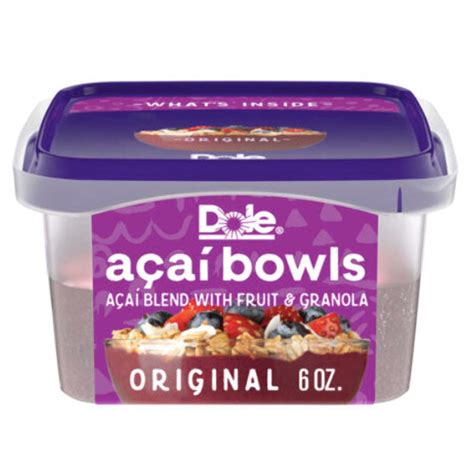 Dole Acai Bowls Frozen Original Acai Blend With Fruit And Granola 6 O Water Butlers