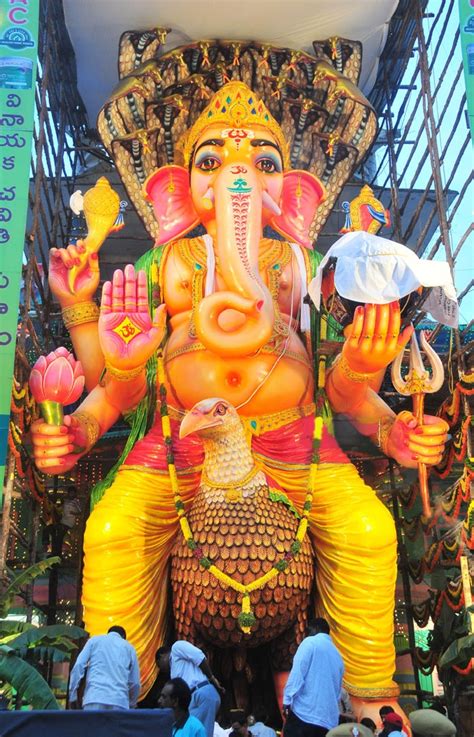 The Khairatabad Ganesh One Of The Largest Ganesh Idols In India During