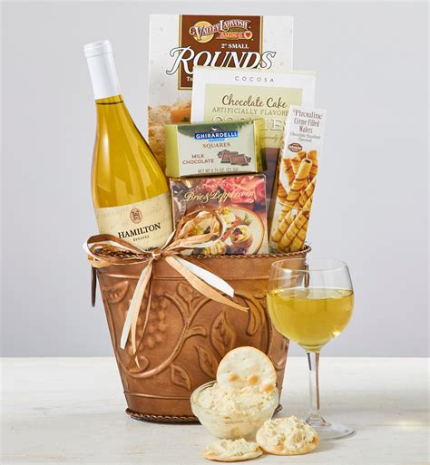 Grapevine White Wine & Cheese Gift Basket