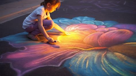 Premium AI Image | Drawing with sidewalk chalk