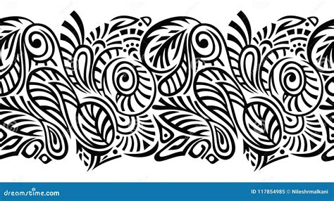 Seamless Vector Tribal Border Design Stock Vector Illustration Of