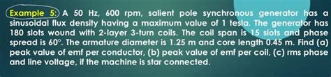 Solved Example A Hz Rpm Salient Pole Synchronous Chegg