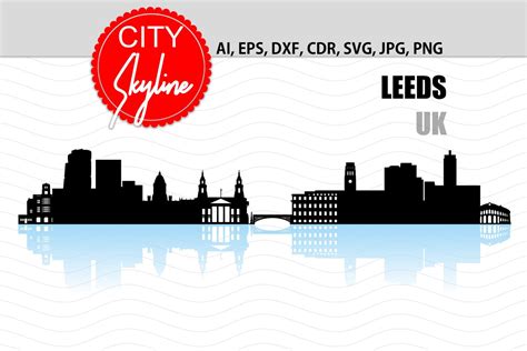 Leeds City Skyline Vector Leeds Svg Silhouette City In Etsy