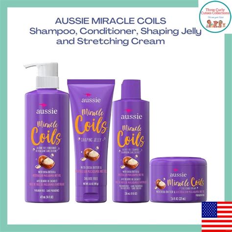 Aussie Miracle Coils Shampoo Conditioner Shaping Jelly And Stretching