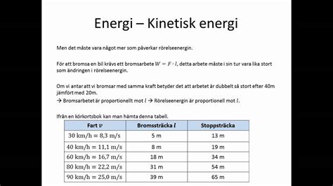 Fysik A - Kinetisk Energi.wmv - YouTube