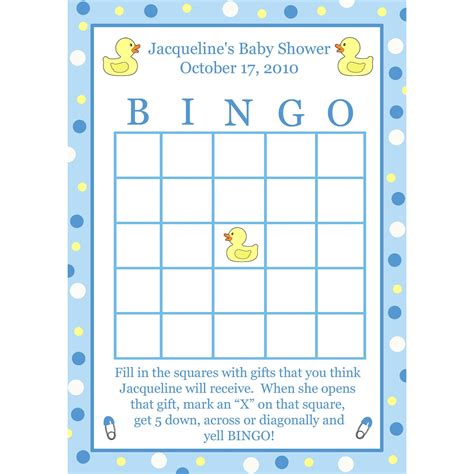 Baby Shower Bingo Template Printable | DocTemplates