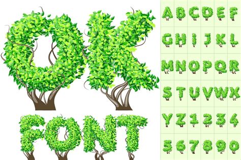 Detailed Tree Alphabet Graphic Objects Creative Market