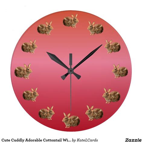 Cute Cuddly Adorable Cottontail Wild Bunny Rabbit Wall Clock Wall