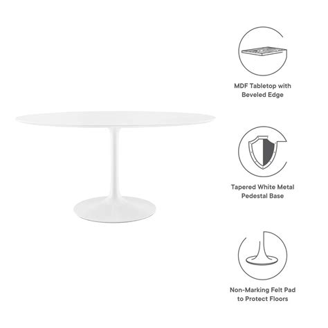 Lippa 60 Oval Wood Top Dining Table In White