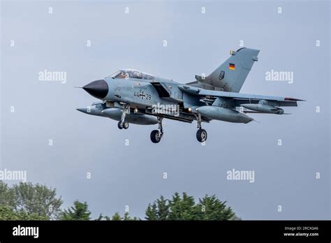 German Air Force Panavia Tornado Fighter Jet Arriving At Raf Fairford