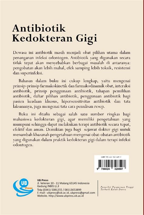 Antibiotik Kedokteran Gigi Pedoman Praktis Bagi Dokter Gigi