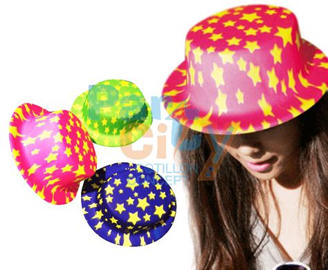 Sombrero Pvc Fluo De Plastico Cotillón Concept