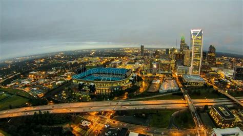 Aerial View Over Charlotte North Carolina Stock Image - Image of cyan ...