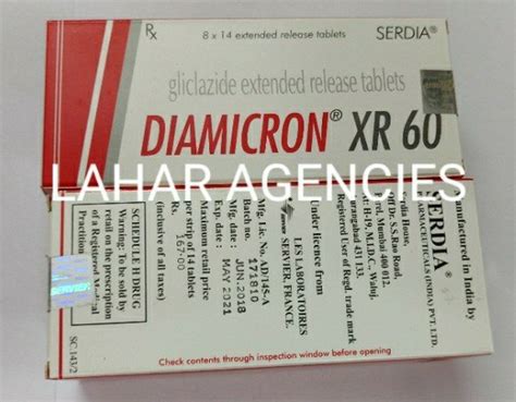 Diamicron XR 60 Tablet Packaging Type Strips At Rs 167 Strip In