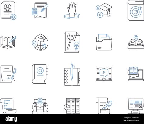 Higher Education Outline Icons Collection Universities Colleges