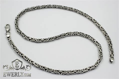 Купить цепь, плетение Византийское (Королевское) из серебра - интернет ...