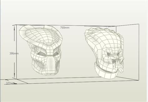 Predator Head And Bio Mask Pepakura Files Templates Etsy